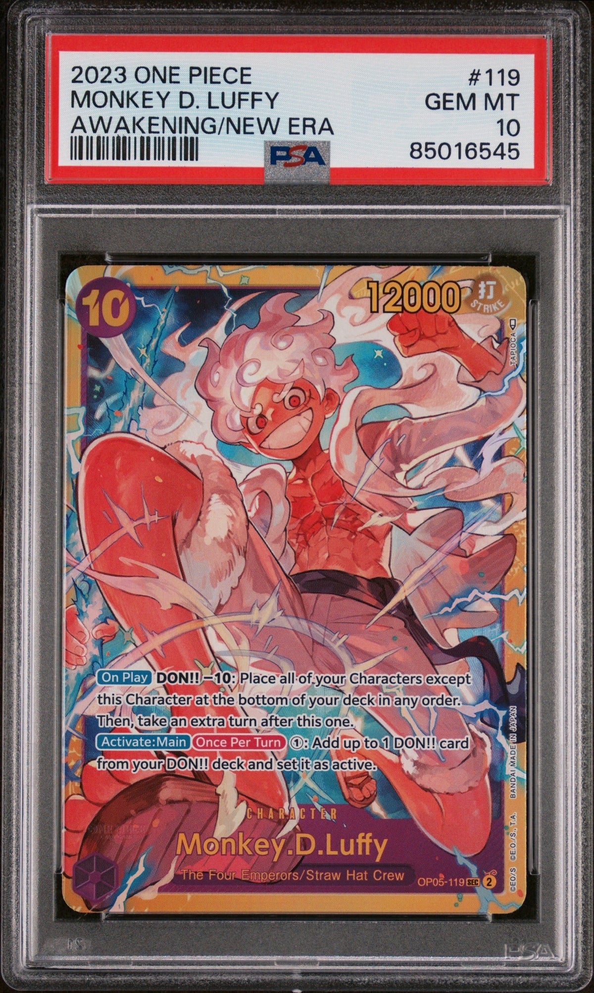 2023 ONE PIECE OP05-AWAKENING OF THE NEW ERA #119 MONKEY D. LUFFY PSA 10