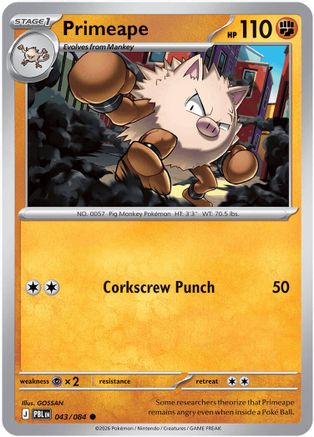 Primeape (43) Common Reverse Holofoil