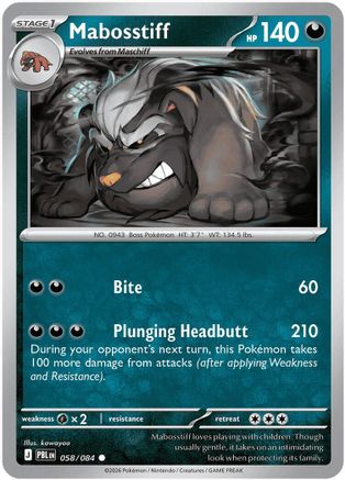 Mabosstiff (58) Common Reverse Holofoil